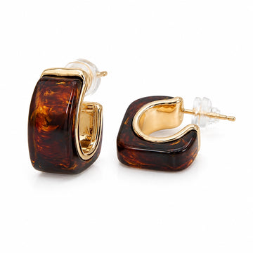 Amber Marble Chunky Hoop Earrings