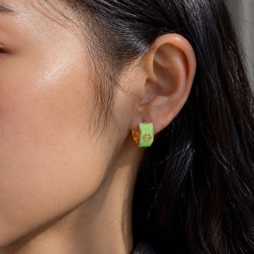 Lime Green Luxe Hoop Earrings