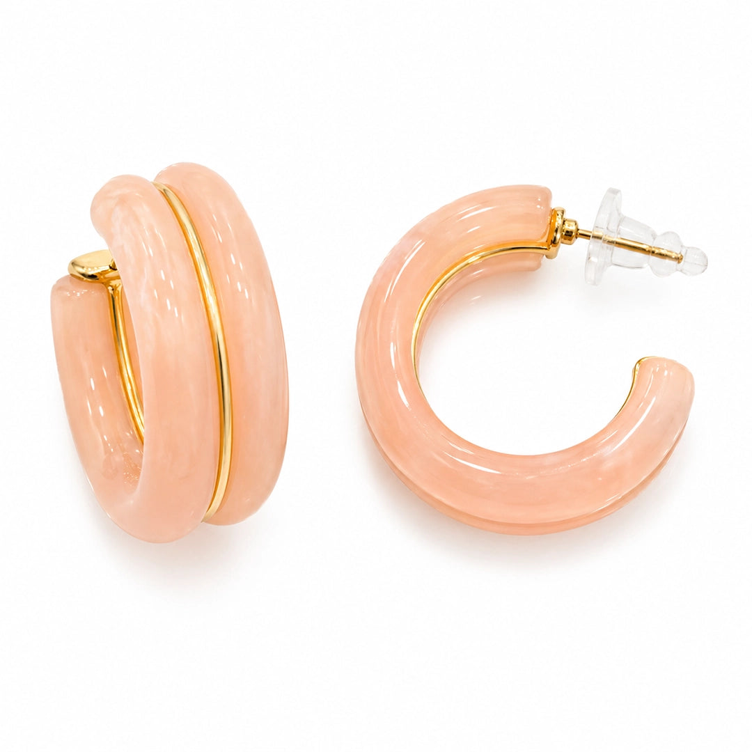 Marble Glow Chunky Hoop Earrings