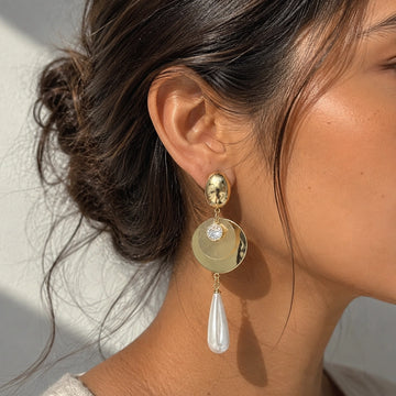 Celestial Pearl Drop Statement Earrings