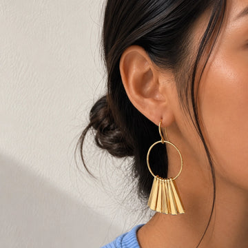 Sunray Hoop Drop Earrings