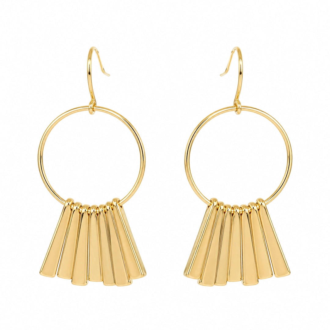 Sunray Hoop Drop Earrings