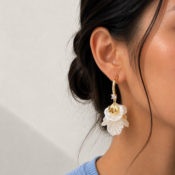 Pearl Bloom Floral Drop Earrings