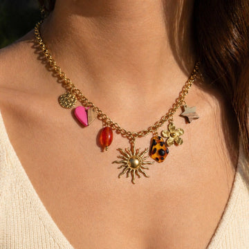 Boho Sun Charm Statement Necklace