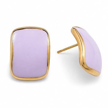Lavender Rectangle Stud Earrings