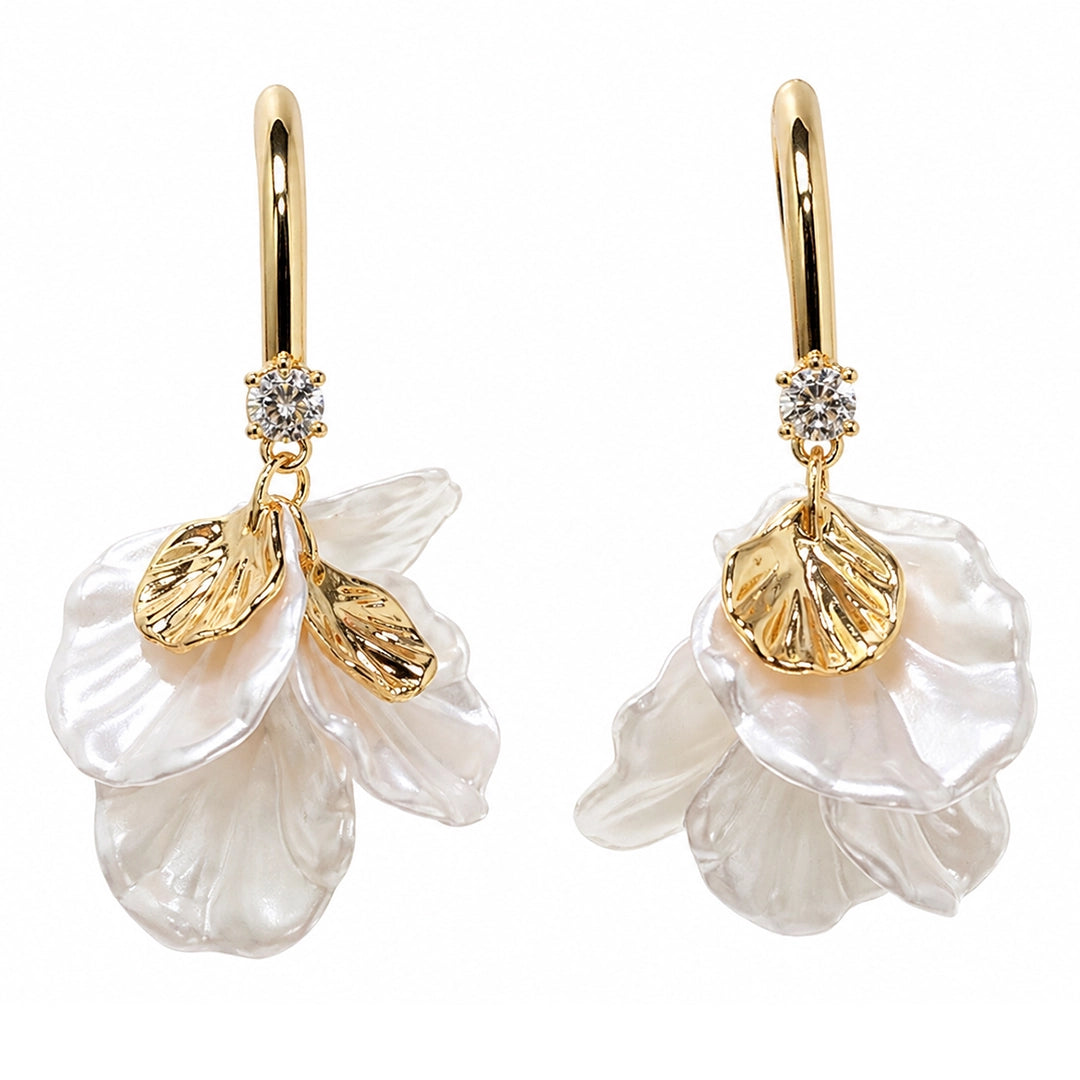 Pearl Bloom Floral Drop Earrings