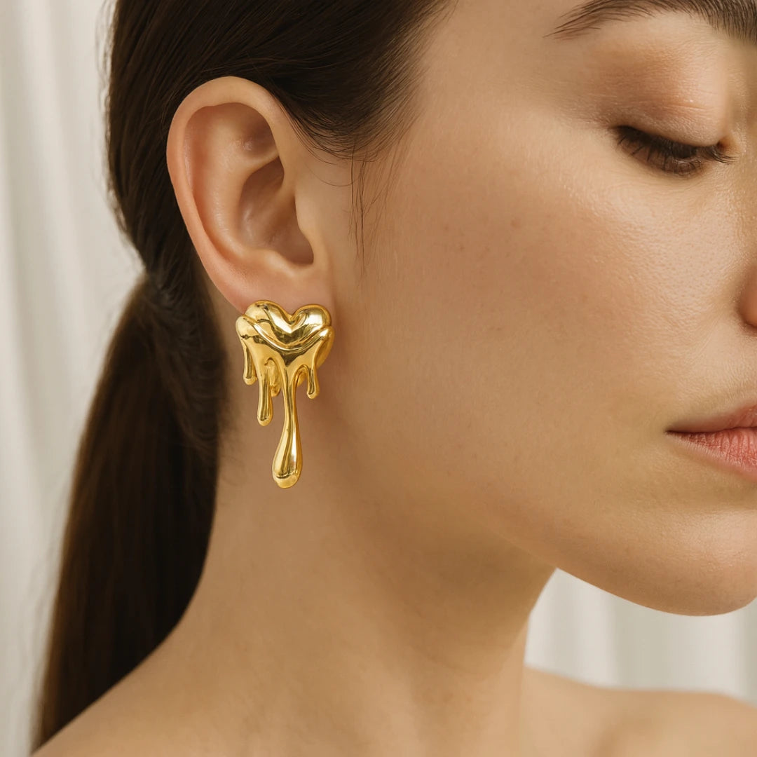 Melted Heart Studs