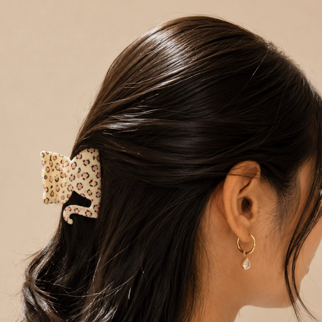 Leopard Kitty Claw Clip