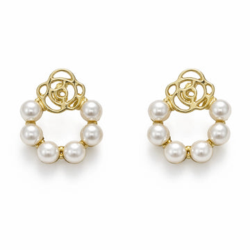 Rose Pearl Stud Earrings