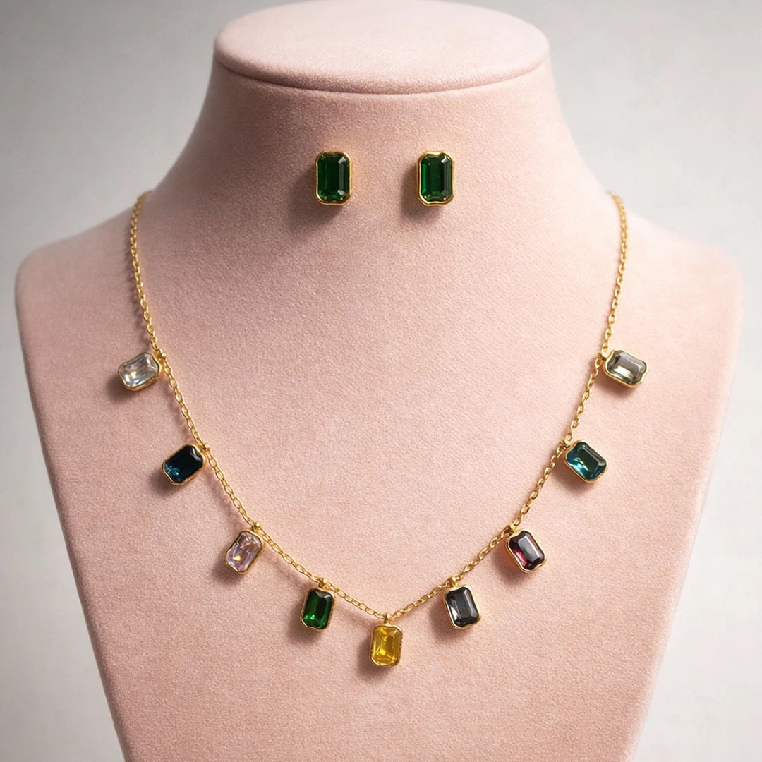 Prism Charm Necklace Set