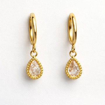 Pear Drop Huggie Earrings