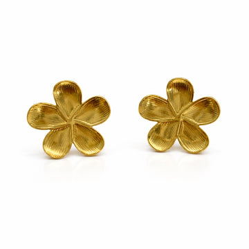 Golden Bloom Floral Stud Earrings