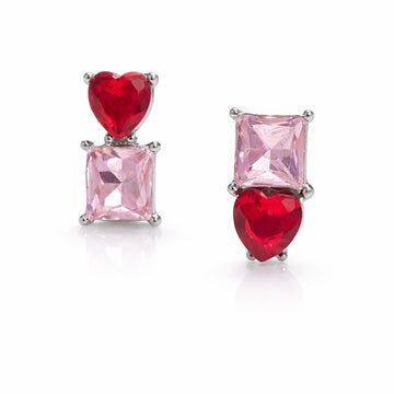 Blush & Ruby Inverted Duo Earrings