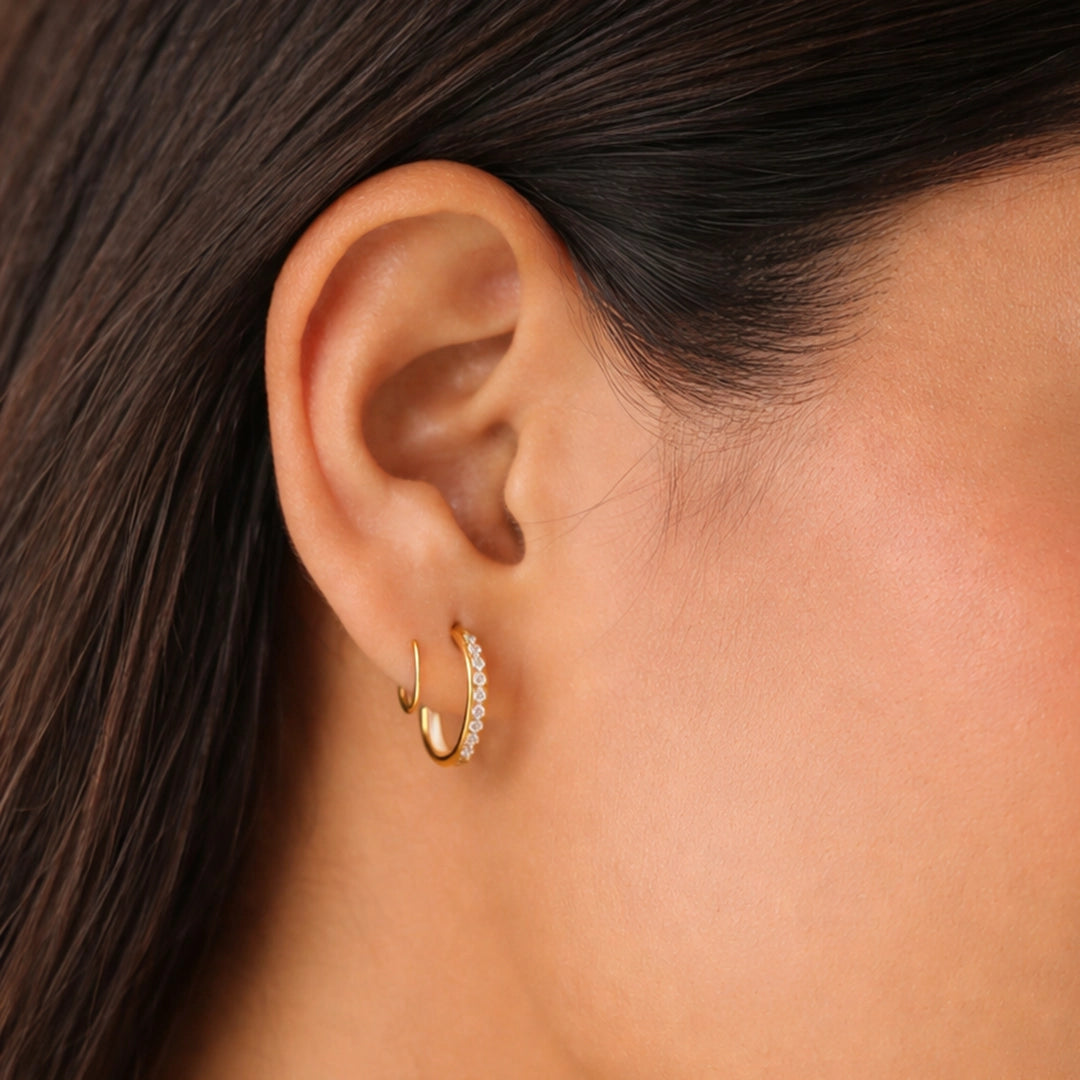 Double Illusion Diamond Hoop Earrings