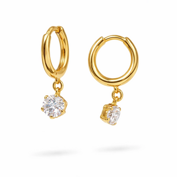 Celeste Crystal Drop Huggie Earrings