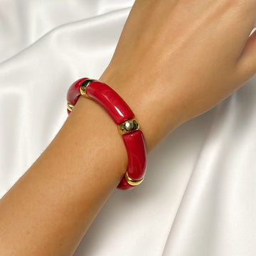 Coral Resin Chunky Bracelet