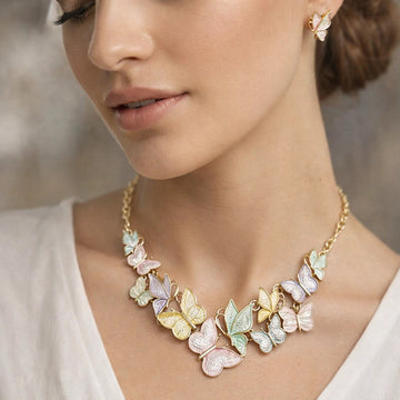 Pastel Flutter Butterfly Necklace Set