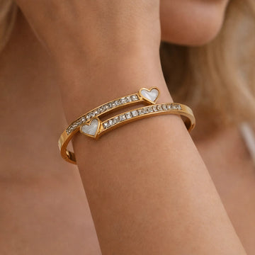 Double Love Heart Small Size Kada - Size 2'0 - 2'4