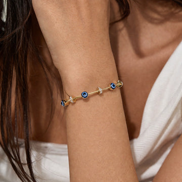 Blue Aura Evil Eye Small Size Kada - Size 2'0 - 2'4
