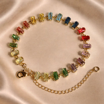 Prismline Multicolour Baguette Tennis Bracelet