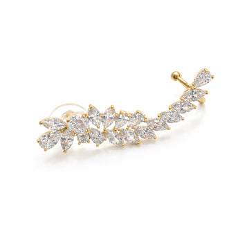 Crystal Leaf Ear Cuff Climber