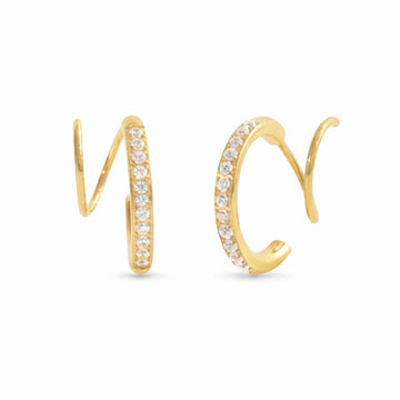 Double Illusion Diamond Hoop Earrings