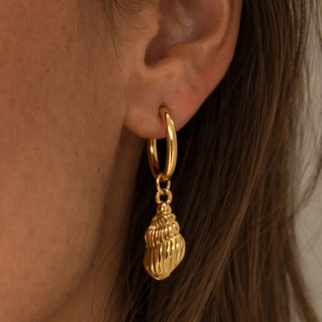 Aurora Shell Drop Hoops