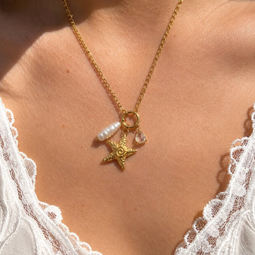 Ocean Charm Cluster Necklace