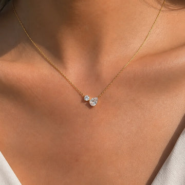 Dual Drop Solitaire Necklace