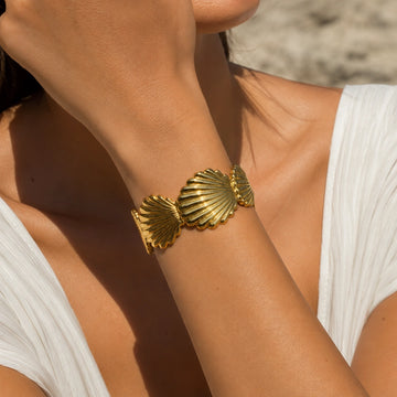 Golden Shell Statement Cuff - Size 2'6 - 2'10
