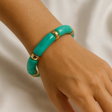 Teal Resin Chunky Bracelet