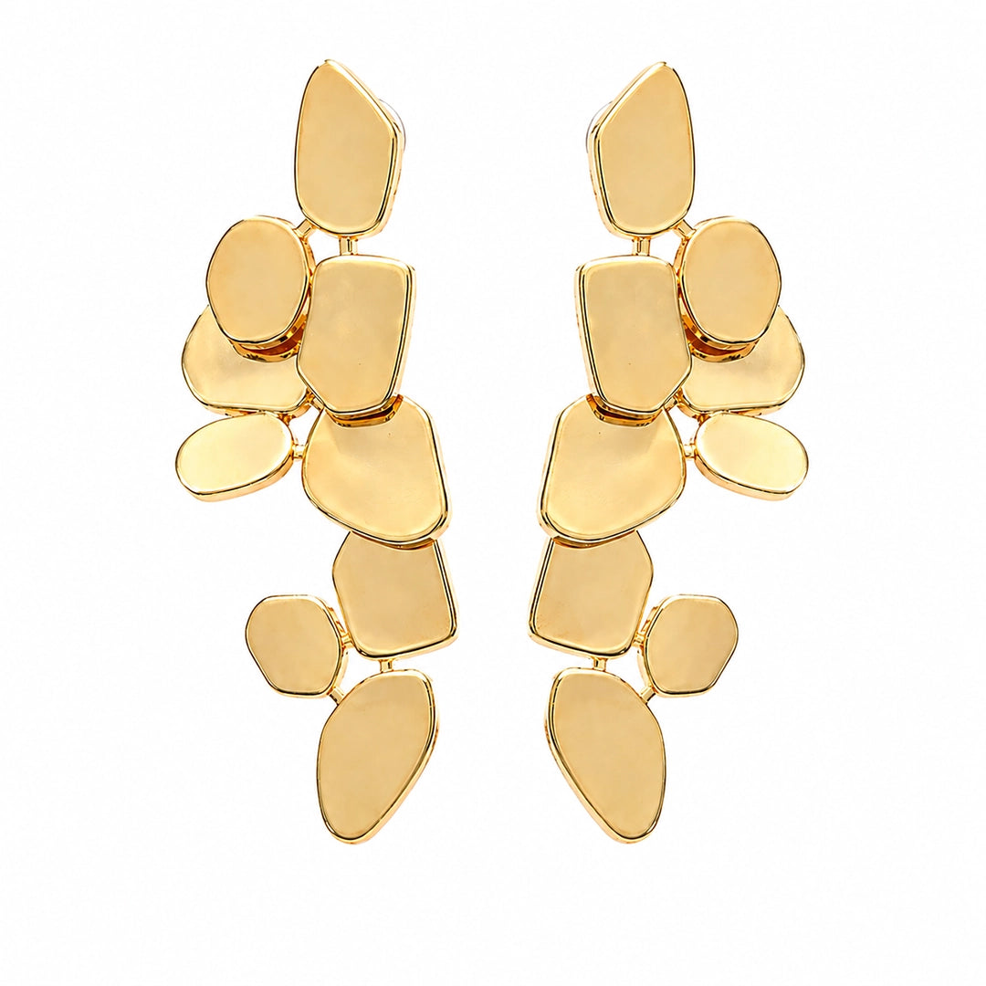 Golden Pebble Cascade Earrings