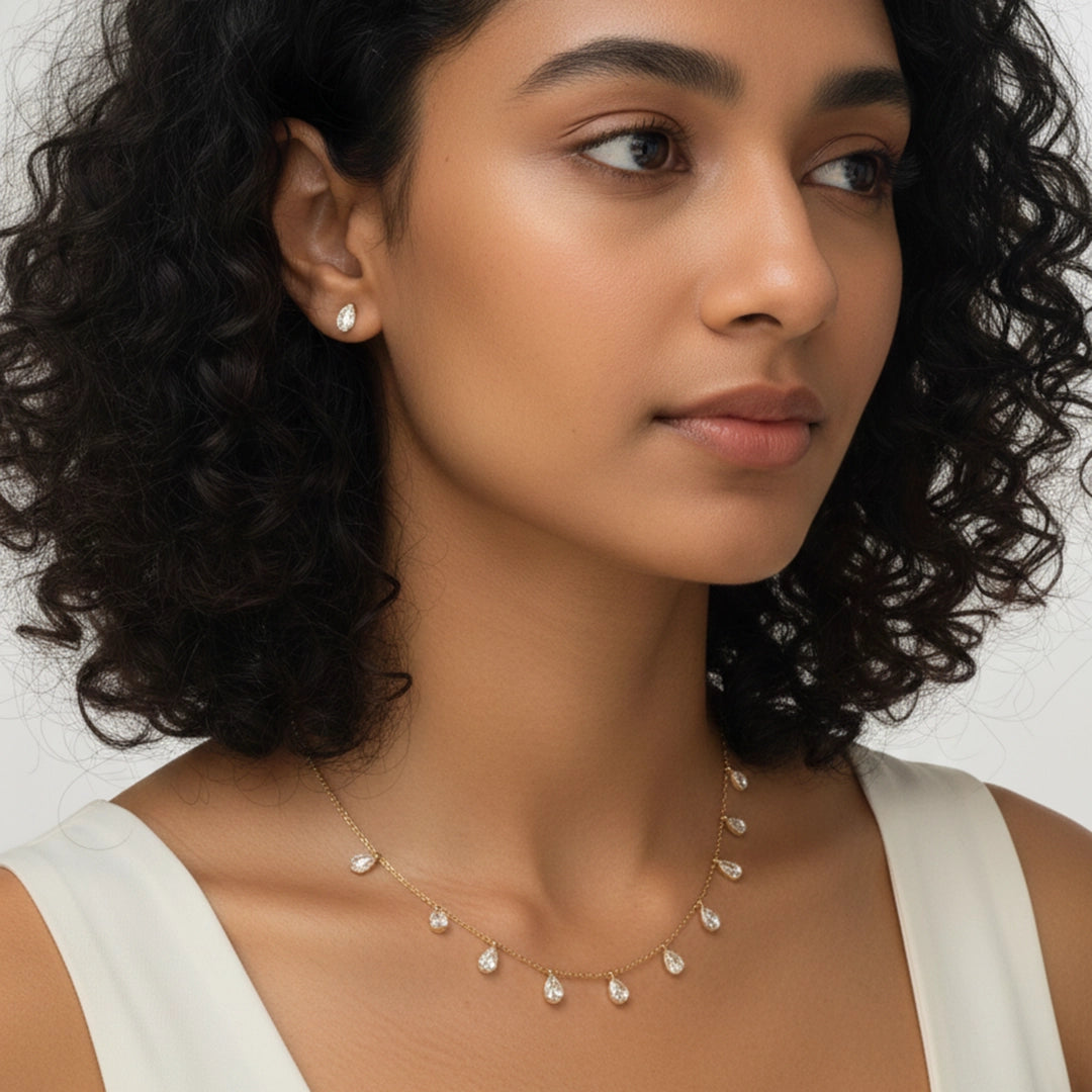 Teardrop Line Necklace Set