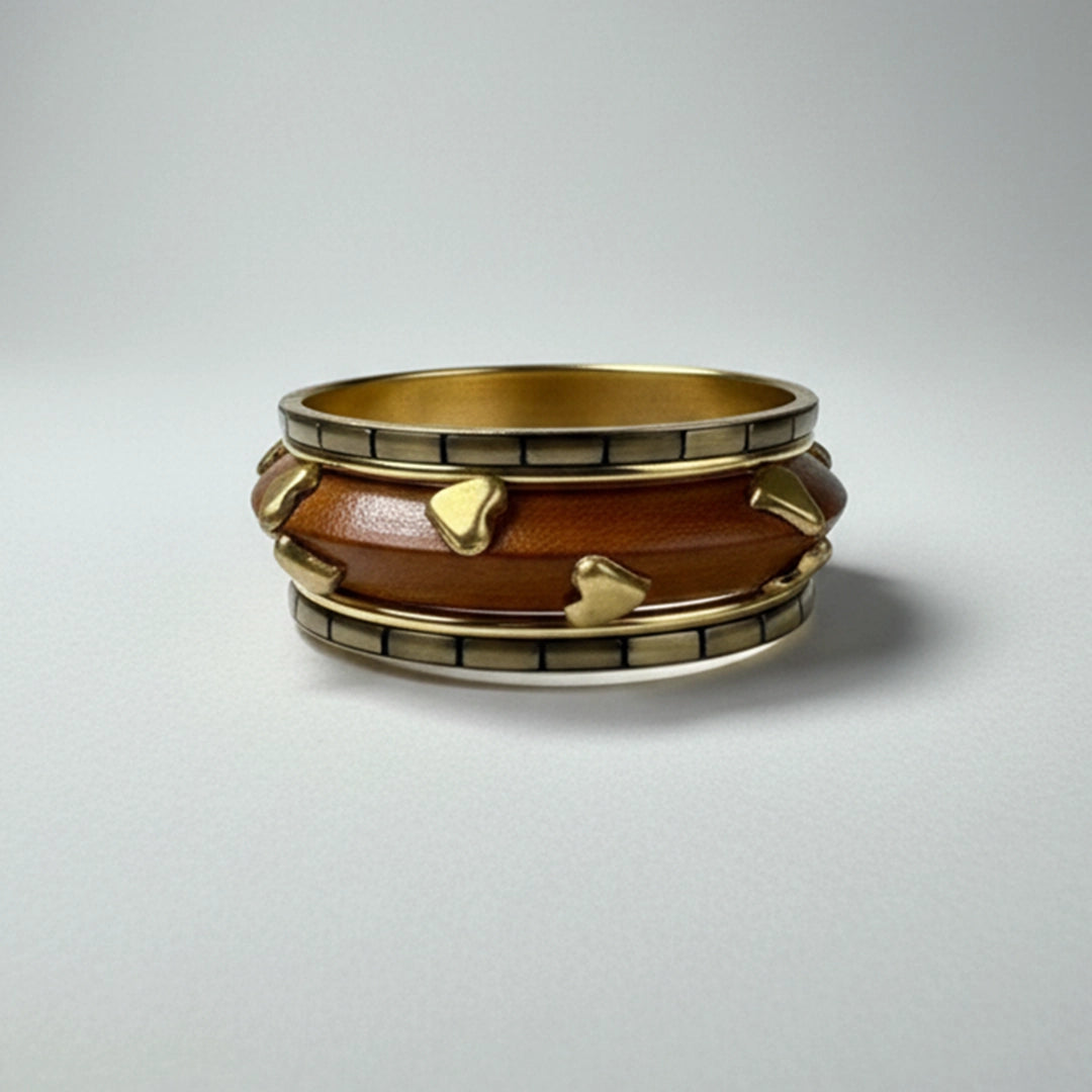 Golden Heartwood Small Size Bangle Stack of 5