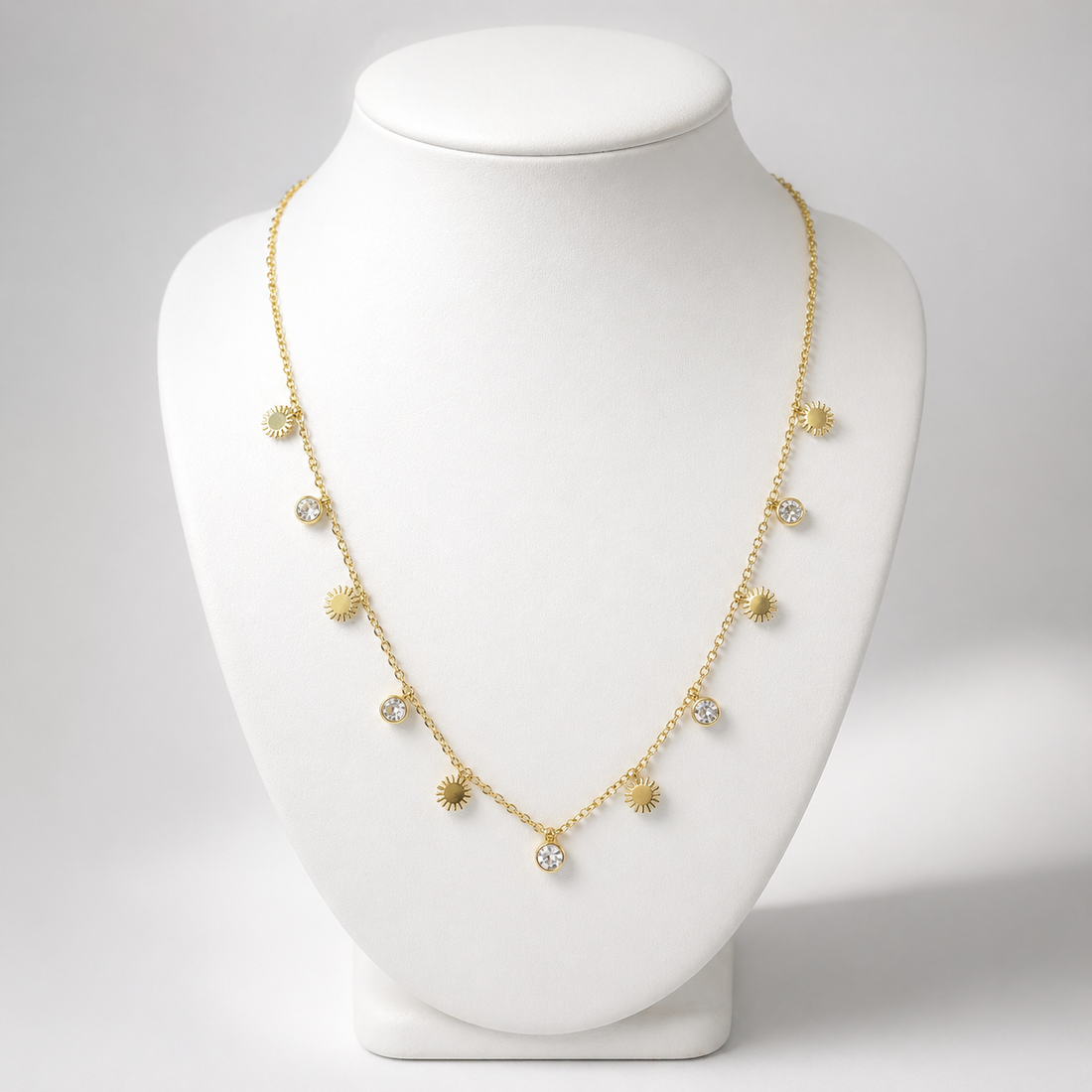 Celestial Sun & Crystal Necklace