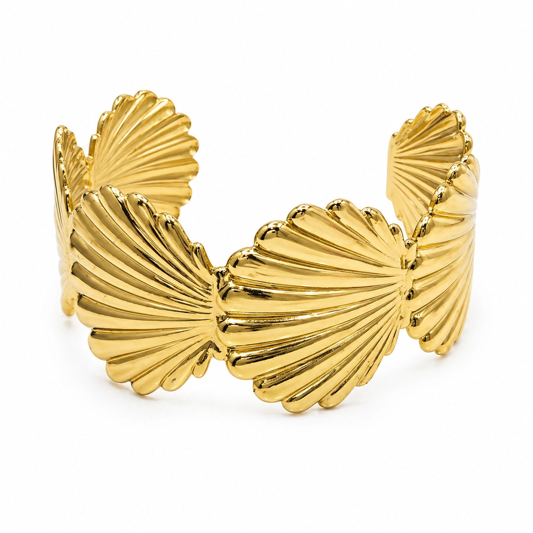 Golden Shell Statement Cuff - Size 2'6 - 2'10