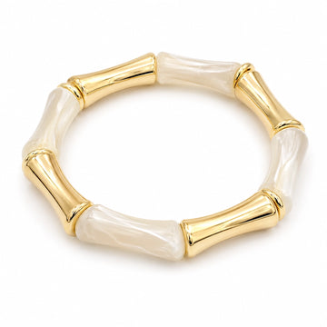 Pearl Bamboo Stretch Bracelet