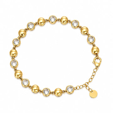 Golden Bead Crystal Bracelet