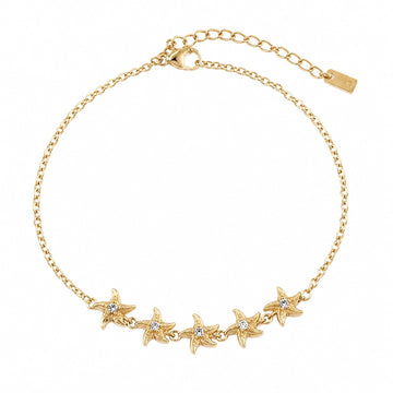 Golden Starfish Charm Bracelet