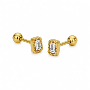 Emerald Frame Stud (Pair)