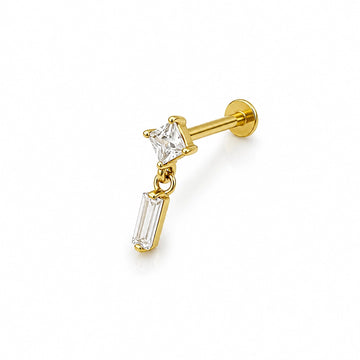 Baguette Drop Stud (Single Piece)