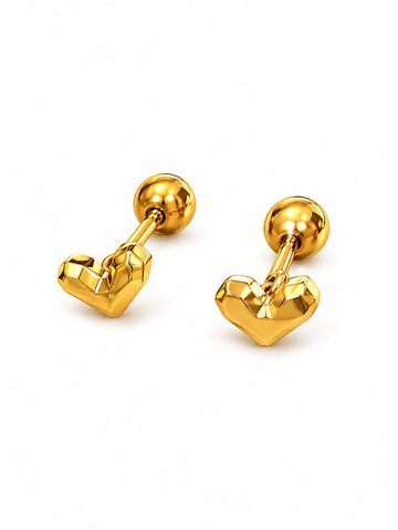 Facet Heart Stud (Pair)