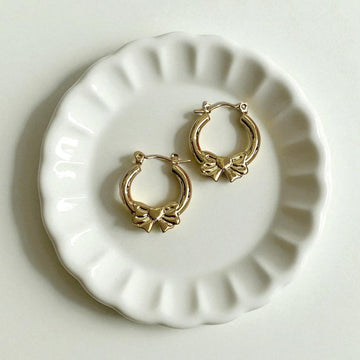 Bow Charm Hoops