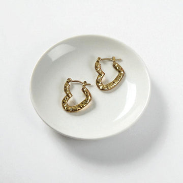 Hammered Heart Hoops