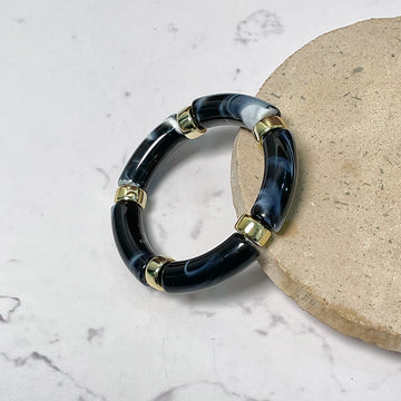 Onyx Resin Chunky Bracelet