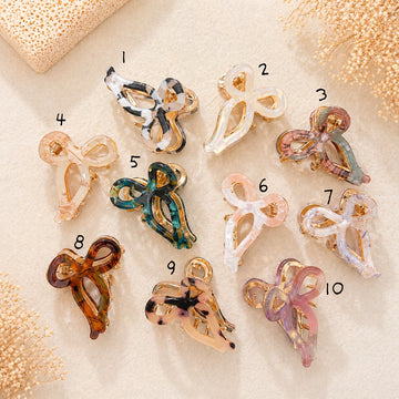 Glossy Ribbon Mini Claw Clips