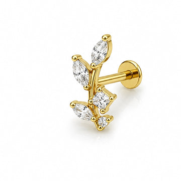 Crystal Leaf Stud (Single Piece)