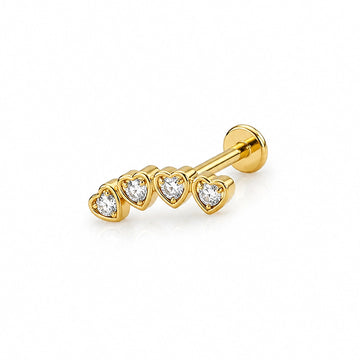 Mini Heart Row Stud (Single Piece)