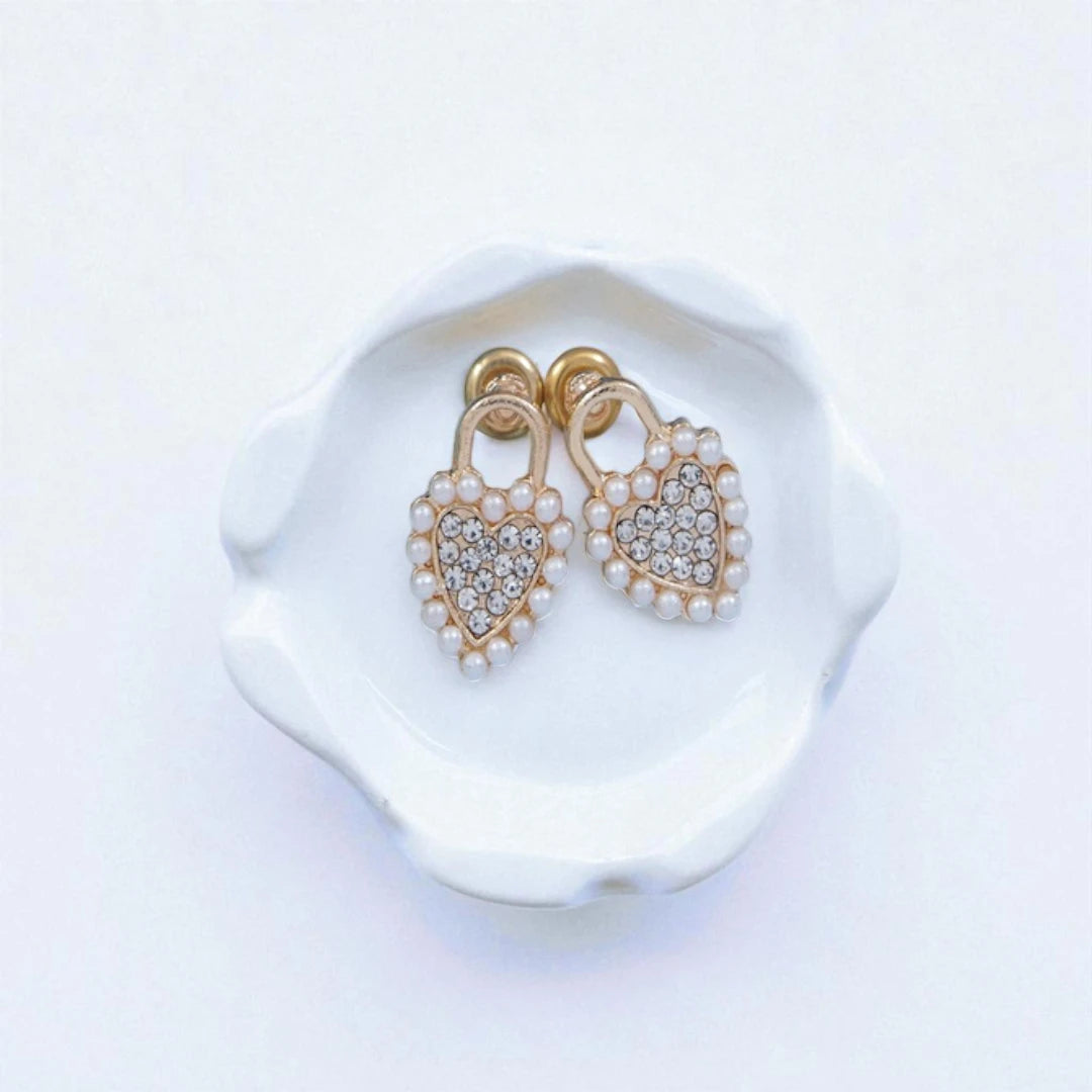 Pearl Lock Love Studs