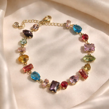 Celestia Multicolour Mixed-Cut Tennis Bracelet